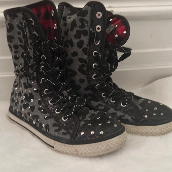 Justice girls cheetah boots sz 4 - Picture 1 of 3